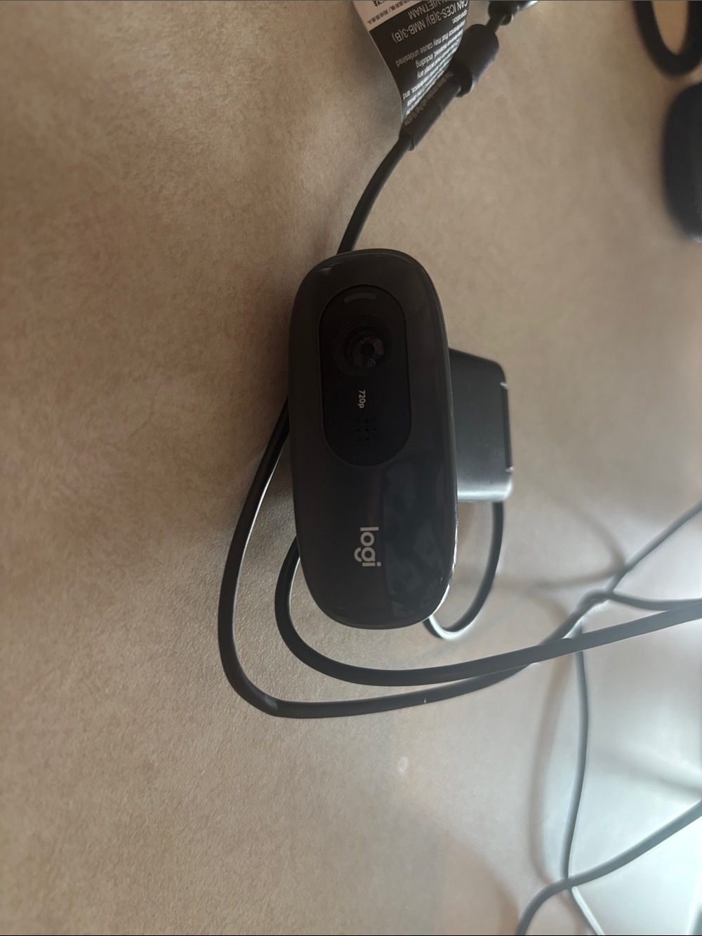 Black USB Webcam - Compact 720p HD Camera